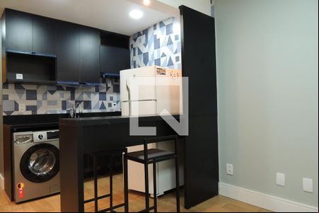 Sala/Cozinha de kitnet/studio para alugar com 1 quarto, 25m² em Freguesia (jacarepaguá), Rio de Janeiro