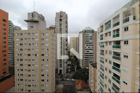 Vista da Sala de apartamento à venda com 1 quarto, 47m² em Indianópolis, São Paulo