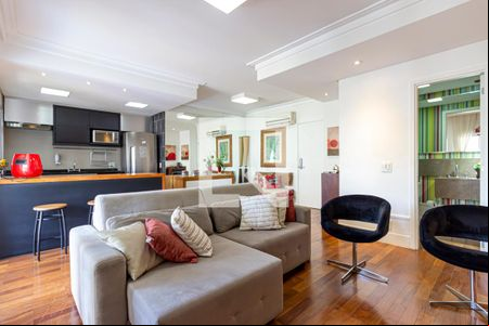 Sala de apartamento à venda com 1 quarto, 76m² em Campo Belo, São Paulo
