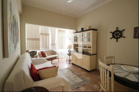 Sala de apartamento para alugar com 1 quarto, 60m² em Barra Funda, Guarujá